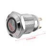 12mm LED Push Button Switch 12V 4Pin Silver Momentary Self-Locking Switches Waterproof