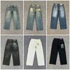 Derschutze Embroidered Denim Jeans Straight Leg Hip Hop Streetwear Teens