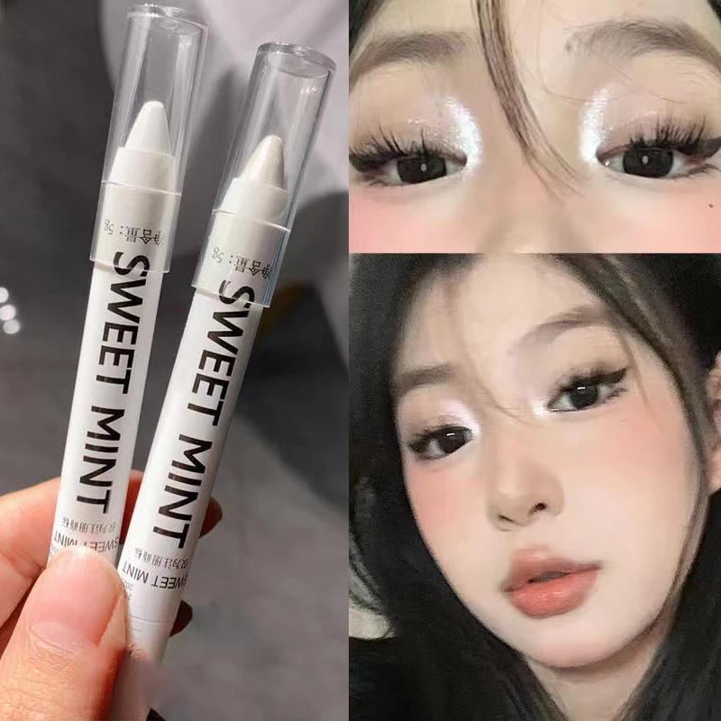 White Eyeliner Shiny Glitter Eyeshadow Stick Eyeliner Pen 13 Colors Matte Blue Purple Pink Eye Liner Makeup Brighten Silkworm