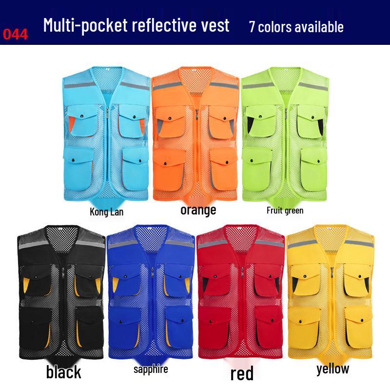 Custom Reflective Safety Vest with Logo for Nighttime Construction and Sanitation Workers