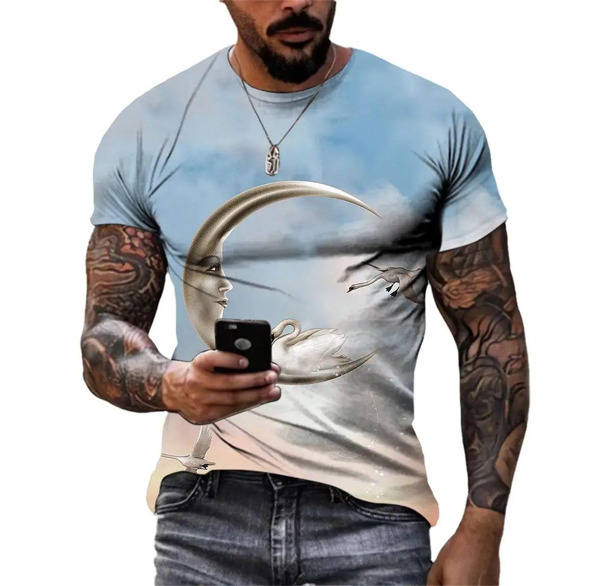 

Модный повседневный 3D-принт с рисунком природы и ландшафта, летний мужской интересный тренд, большой размер, уличная индивидуальность, свободный топ в стиле Харадзюку 6XL