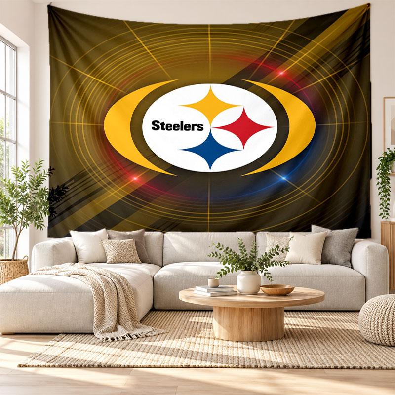Pittsburgh Steelers Wall Tapestry, Soft Fabric Wall Hanging, Decorative Backdrop For Bedroom Home Wall Art