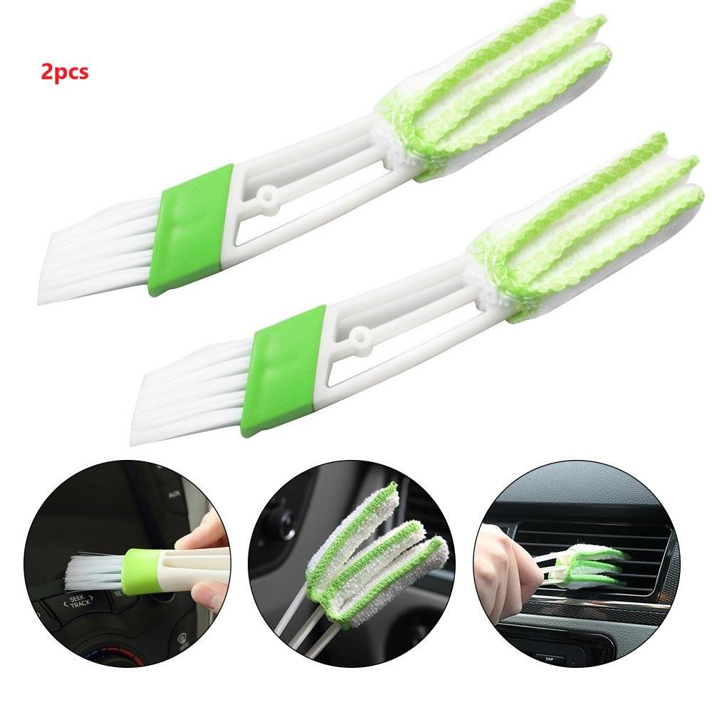 

2pcs Versatile Car Vent Cleaning Brush - Detachable & Washable, Perfect for Door Partitions & Hard-to-Reach Corners зелёный