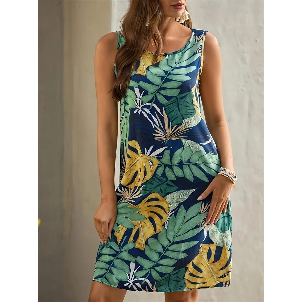 Summer Women's Fashion Loose Oversized Breathable Sleeveless Dresses Pocketless Casual Mini Dresses