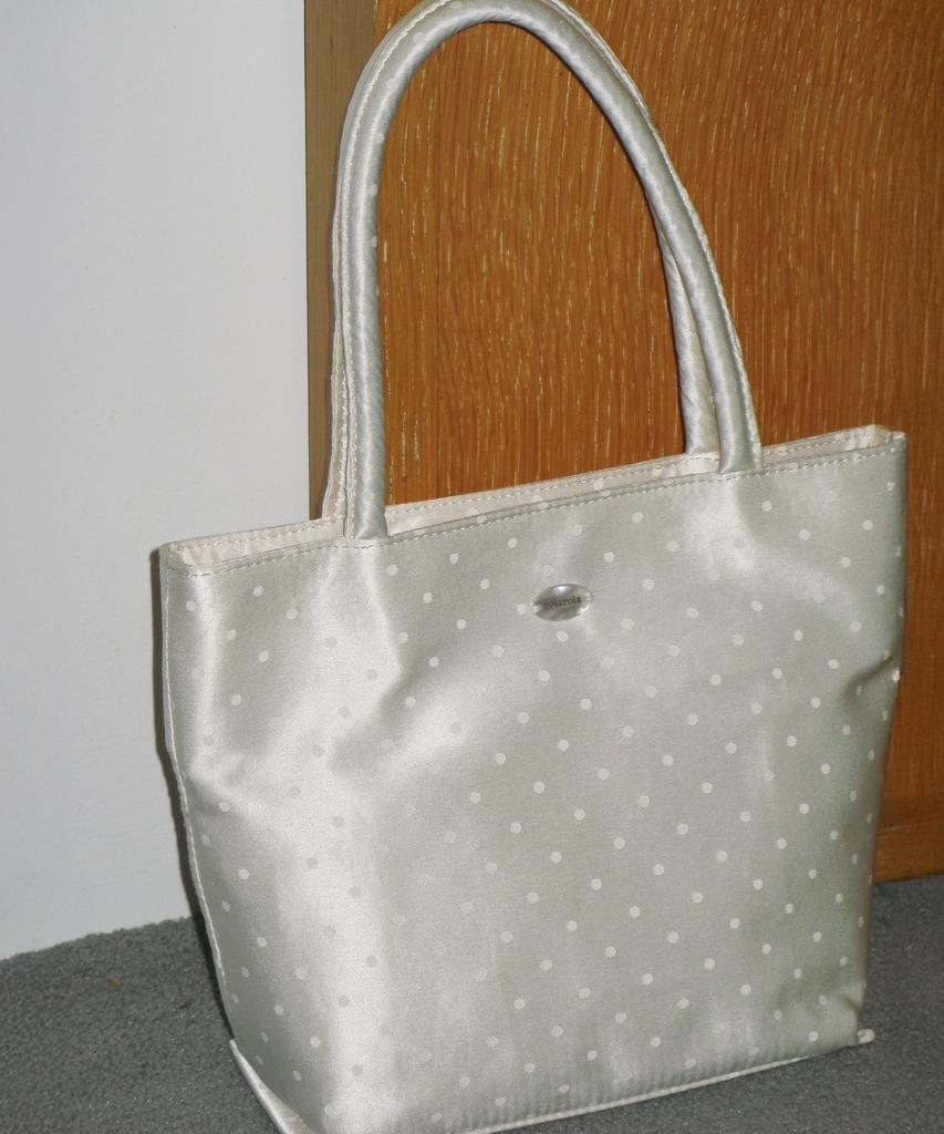 Rolarola Dot Satin Mini Tote Bag Ivory
