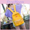 Wear Resistant Canvas Backpack For Girls With Decorative Duck Toy And Solid Color