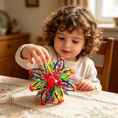 Magische Teleskopkugel für Kinder Erwachsene Ausziehbar Verformbar Sensorischer Fidget Ball Bunte Kunststoff Handübung und Angstlinderung Spielzeug