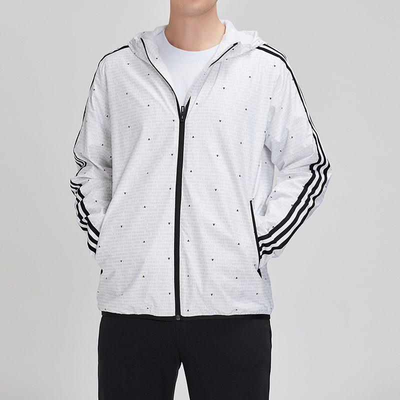 Adidas Jackets Men's White Hooded Moderate Instructor DW4622
