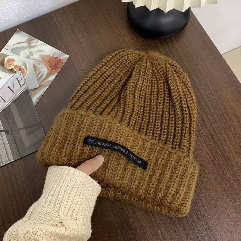 Wool hat, warm and versatile for men and women, knitted hat, ear protector ins pullover, cold hat, trendy and casual and versatile.
