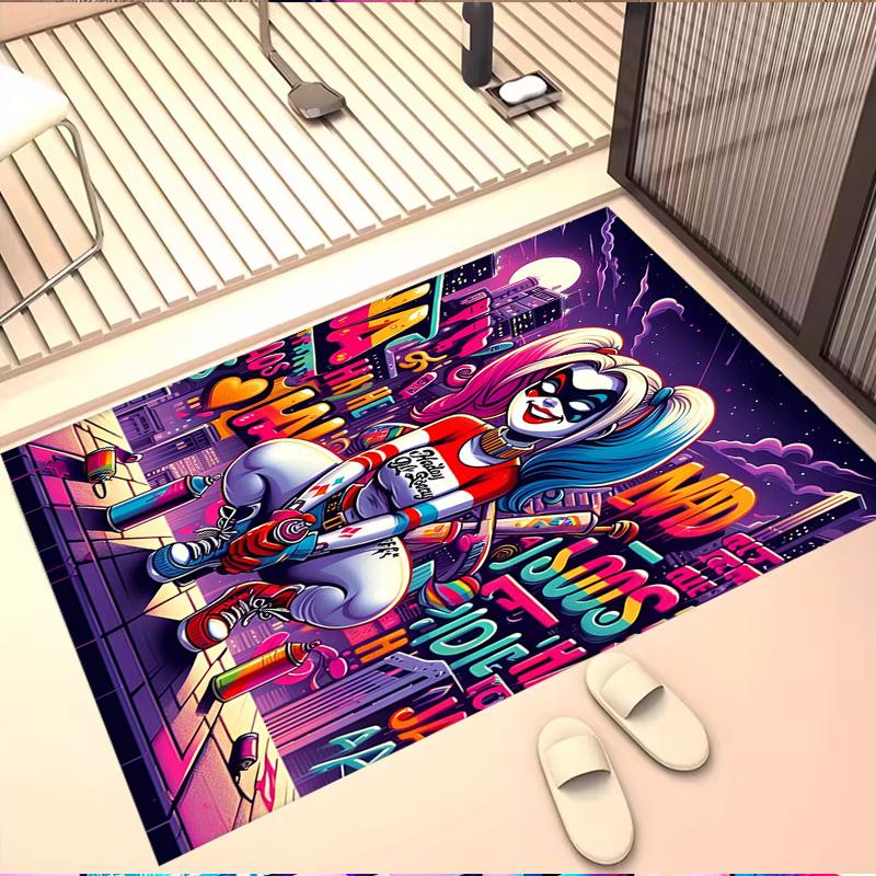 Superhero Print Rug, Washable Floor Carpet, For Entryway Dorm Laundry Room Office Study, Home Decor Birthday Christmas Gift