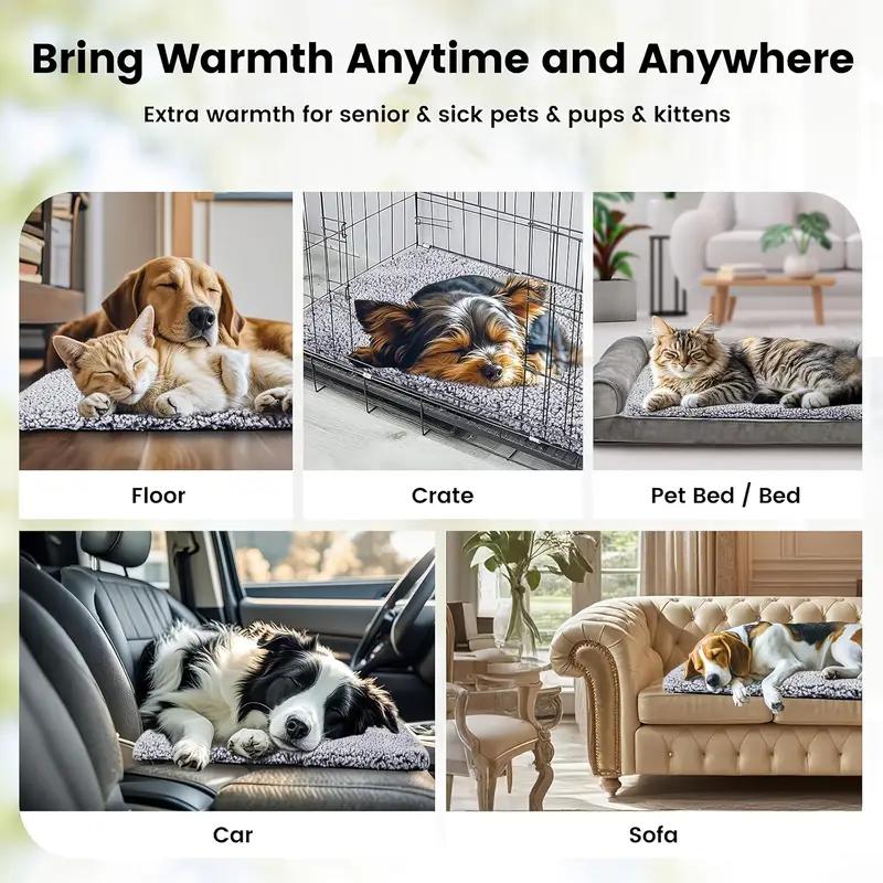 Self-Warming Pet Pad Blanket Electric-Free Thermal Bed Mat Anti-Slip for Cats Dogs Winter Warmth Mat Heat Reflecting Core Pad
