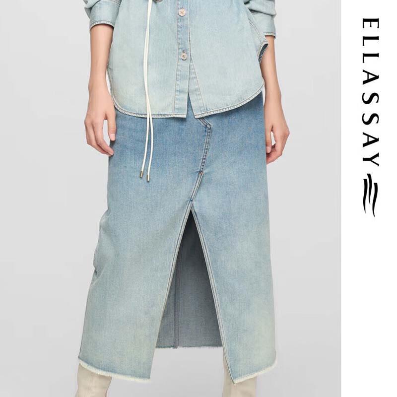 ELLASSAY Women's Fashion Denim Midi Skirt