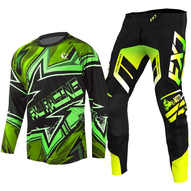 Set di abbigliamento da motocross per bambini 4 5 6 7 8 9 10 11 12 13 anni Ragazzi Bambino Motociclista Ragazzo Ragazza Maglia Pantaloni Kit tuta da corsa Fuoristrada Enduro MX MTB