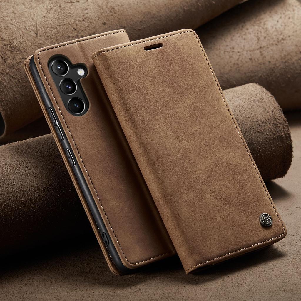 Suitable for Samsung A55 Phone Case, A25 Anti-drop Stand Leather Case, Galaxy A57 Retro Flip Cover Protective Case