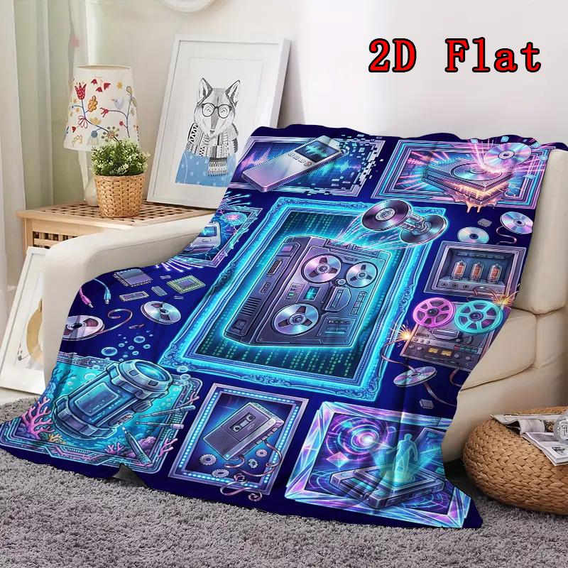 Audio Evolution 2D Flat Pattern Flannel Blanket, High Quality All Seasons, Home Decor, Warmth and Comfort, Perfect for Christmas Gifts.