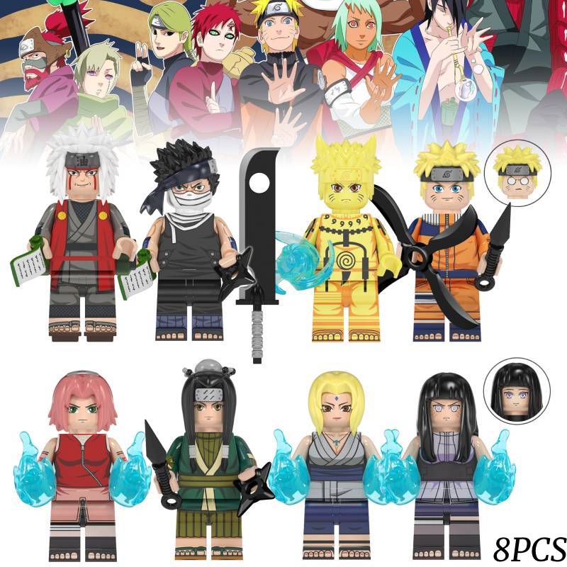 Uzumaki Naruto 8pcs Minifigure Building Blocks Kids Fans Toy Gifts Decor Desk