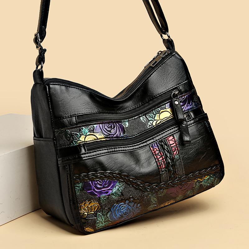 Mother's Bag Elderly Women's Crossbody Bag Large Capacity Shoulder Bag Print Women's Bag