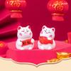 Mini Lucky Cat Figurine Cute Fortune Cat Figurines Cat Car Ornaments  Micro Landscape