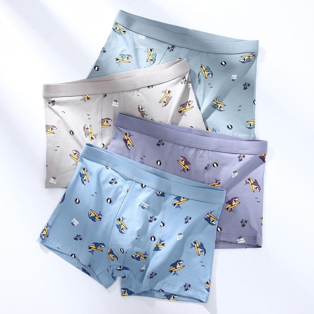 4pcs Men's Four Cornered Underwear Breathable Waistband Men's Underwear Trendy Underwear Men's Boxer Brief