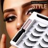 Dual Eyelid Set: Magnetic Liquid Eyeliner with Natural Long Thin False Eyelashes