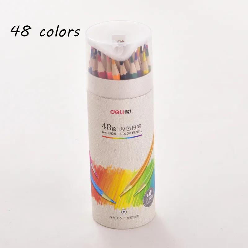 

12/24/36/48 цветов Набор деревянных пастельных карандашей, масляные карандаши для рисования и раскрашивания, карандаши для школьников 48 Colors