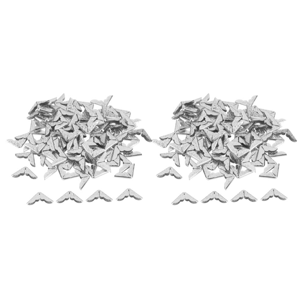 100-300Pcs Metal Book Corner Protector Vintage Scrapbook Notebook Menus Photo Album Corner Protector Golden Silver Bronze Decor