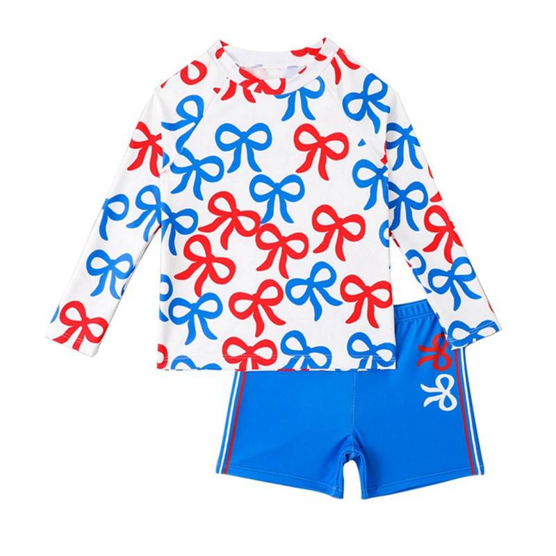 Maillot de bain pour garçons de 4 à 8 ans, haut et short à manches longues