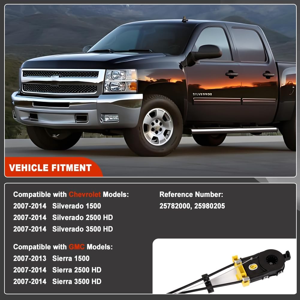 

HY-SPEED 25980205 Rear Power Sliding Window Regulator Compatible with 2007-2014 Silverado 1500 2500 HD 3500 HD, Sierra 1500 2500 HD 3500 HD 2007 2008