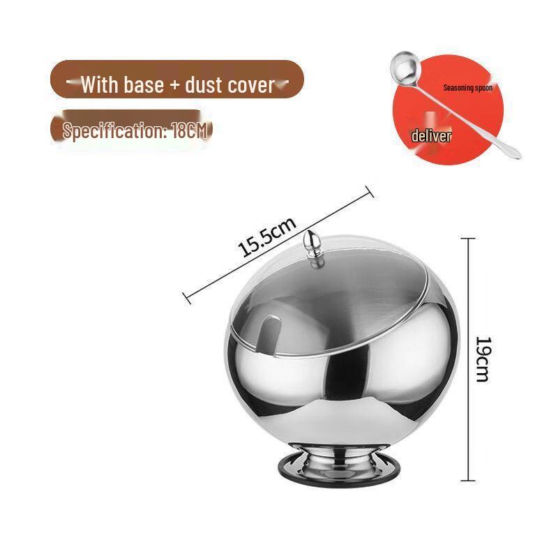 Stainless Steel Slanted Sauce Bowl with Lid and Base