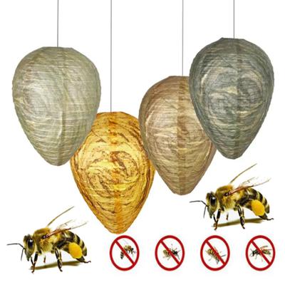 Señuelo de nido de avispas colgante, farol de papel disuasorio de abejas, 22 x 28 cm, tela en espiral para colmena de abejas, acero inoxidable ecológico, para el hogar y el jardín