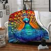 1pc Peacock Feather Blanket Lightweight Flannel Blanket Throw Blanket For Sofa, Bed, Travel, Camping, Livingroom, Office, Couch, Chair, And Bed yy2510