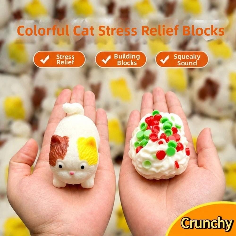 Moldable Animals Squeeze Toy Crunchy Realistic Cat Pinch Sensory Stress Ball Home Decoration