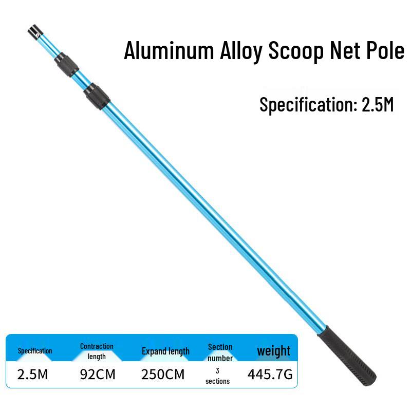 Telescopic Aluminum Landing Net Pole, Adjustable & Multi-Spec, for Large Fish.
