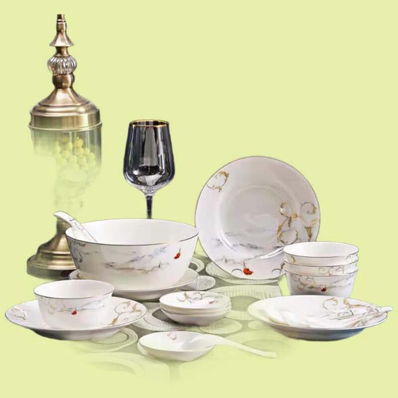 Tang Hui Autumn Thoughts 18-Piece Bone China Dinnerware Set