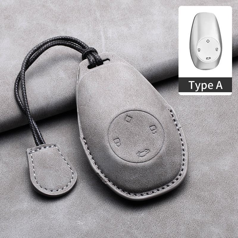 Leather Car Key Case Cover for Leapmotor t03 s01 c11 for 2023 Leapmotor C01 T03 S01 C11 Leap Motor Holder Key Fob Keychain