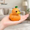 Fruit Vegetable Figurines Funny Orange Eggplant Duck Figurine, Resin Statue, Adorable Desk Unique Birthday Gifts Decor for Car Dashboard Home Office,