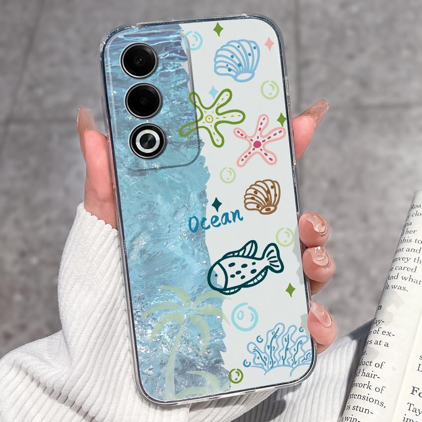 Für Oppo A3 A5 A1 Pro A3x AX5 AX5s A7 A8 Ace2 Luxuriöse Stoßfeste Handyhülle Niedliche Blumenmuster Transparenter TPU Schutz Rückseite Für Oppo Hülle