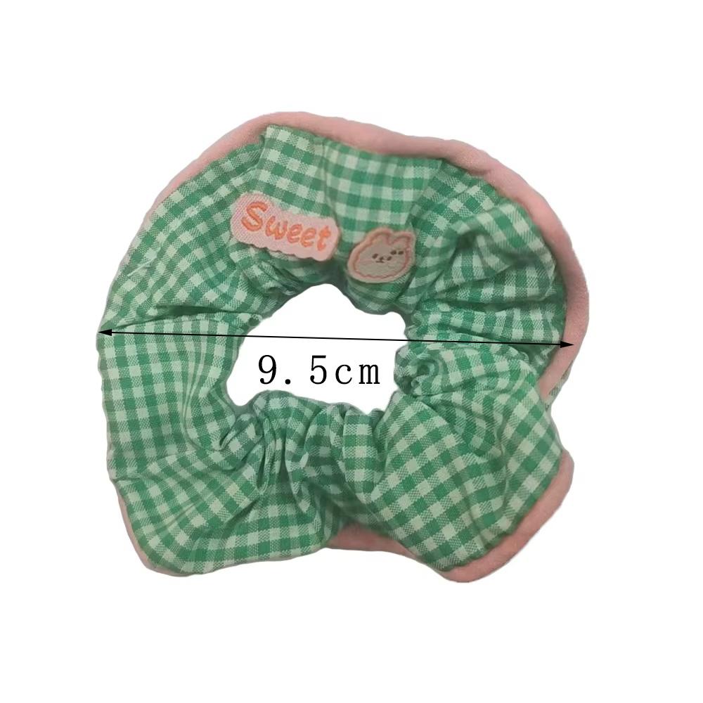Hair ties with lattice print for women, elastic hair bands with sweet grid, ponytail holder, Harajuku hair accessories for girls