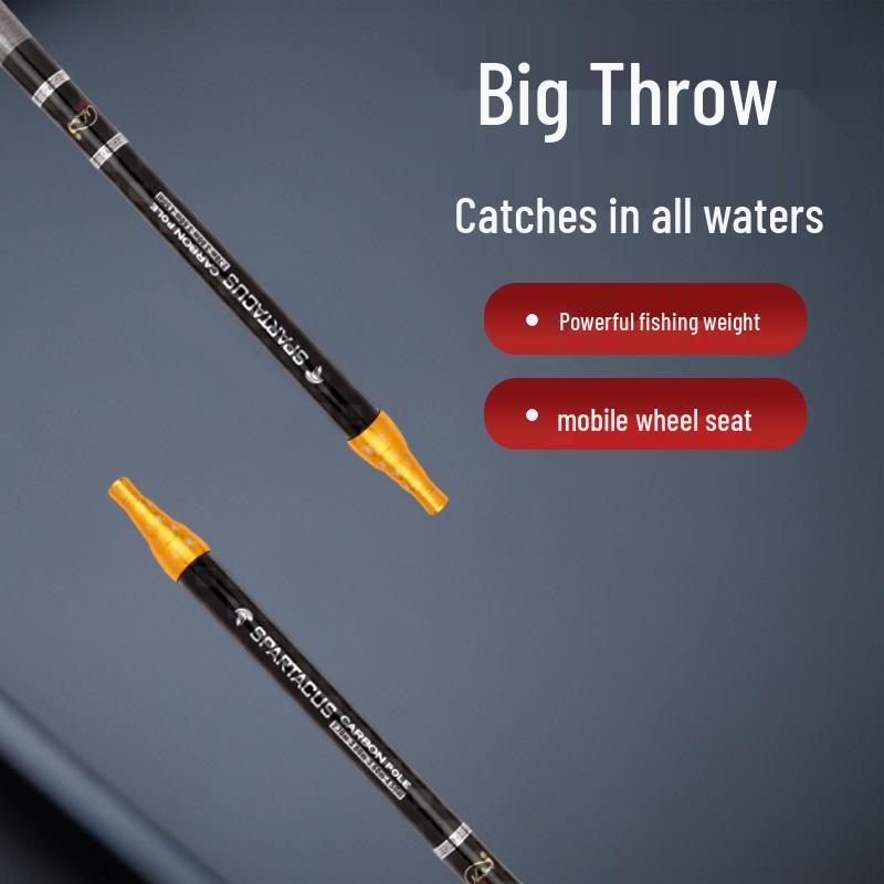 Компактное телескопическое углепластиковое удилище для рыбалки - Сверхлегкое, регулируемая длина для карася и карпа. 3.6m чёрный