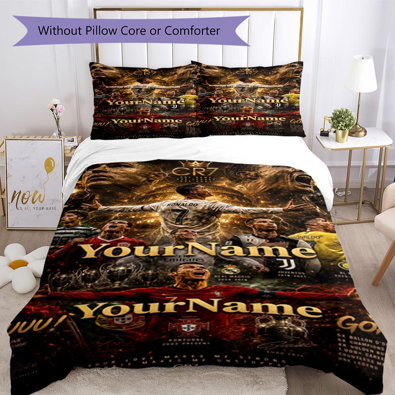 Cristiano Ronaldo 103 Customize Your Name Bedding Set Breathable Duvet Cover with Pillowcases Home Decoration Birthday Gift