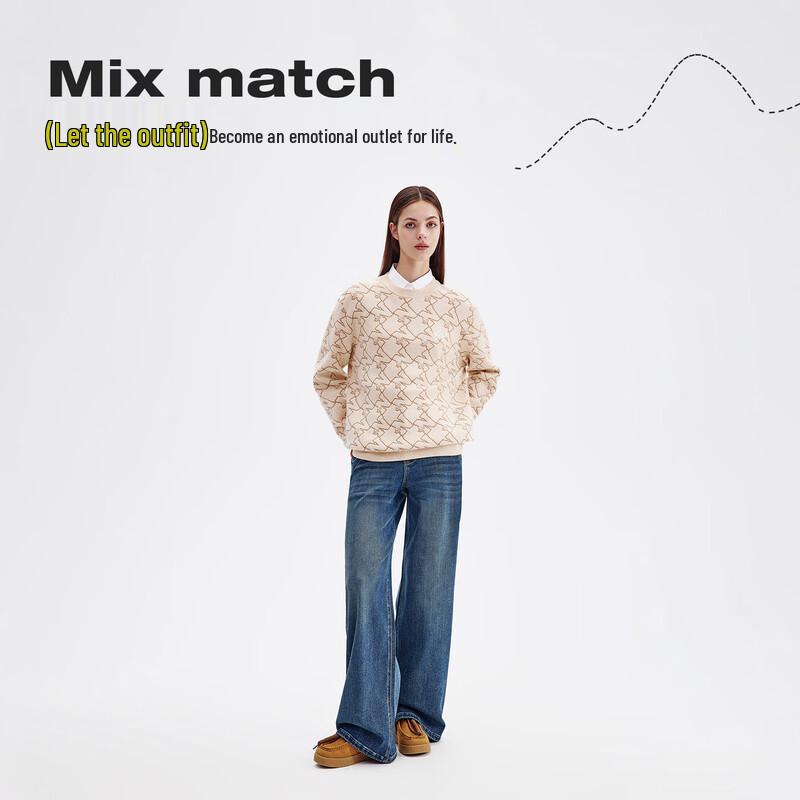 NVG·YOUNG Unisex Letter Wool Blend Sweater