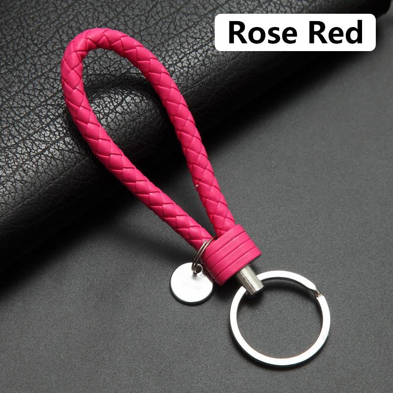 

1шт ремешок коричневый плетеный ремешок кожаный брелок ручной работы черный автомобильный брелок плетеный веревочный 13cm розы красного