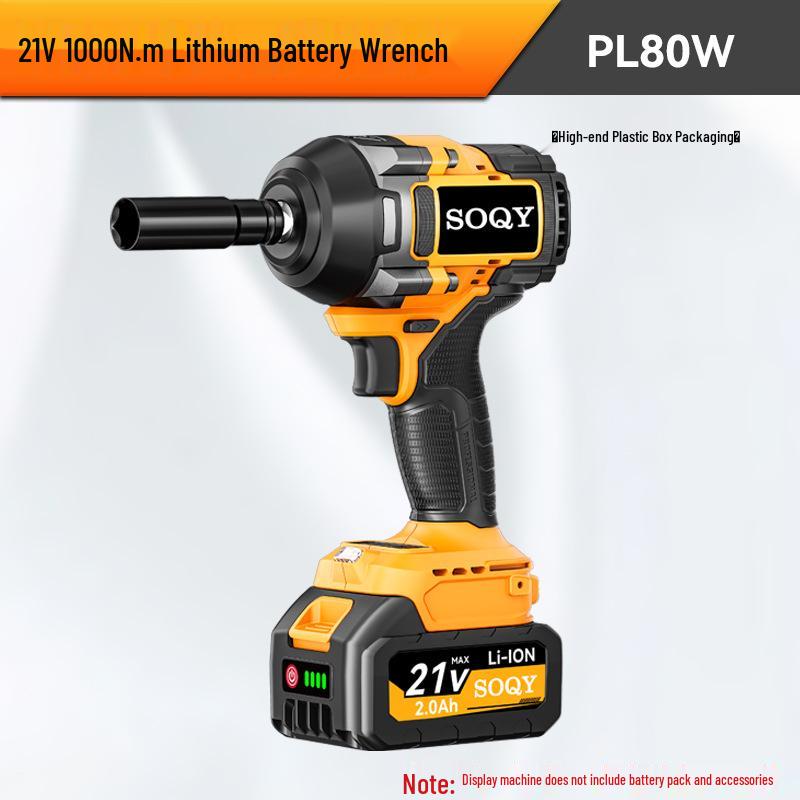 Rechargeable Electric Impact Wrench with High Torque Brushless Motor and Lithium Battery