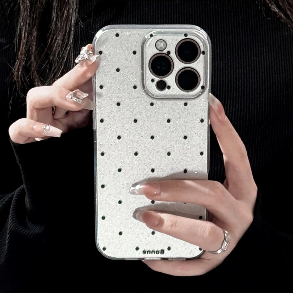 Simple Polka Dots Suitable for Apple 16 Promax Mobile Phone Case Iphone15 Personality 14 Glitter 13 High End Retro