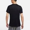 Nike T-shirt sportiva casual da uomo a maniche corte, tinta unita, colore nero