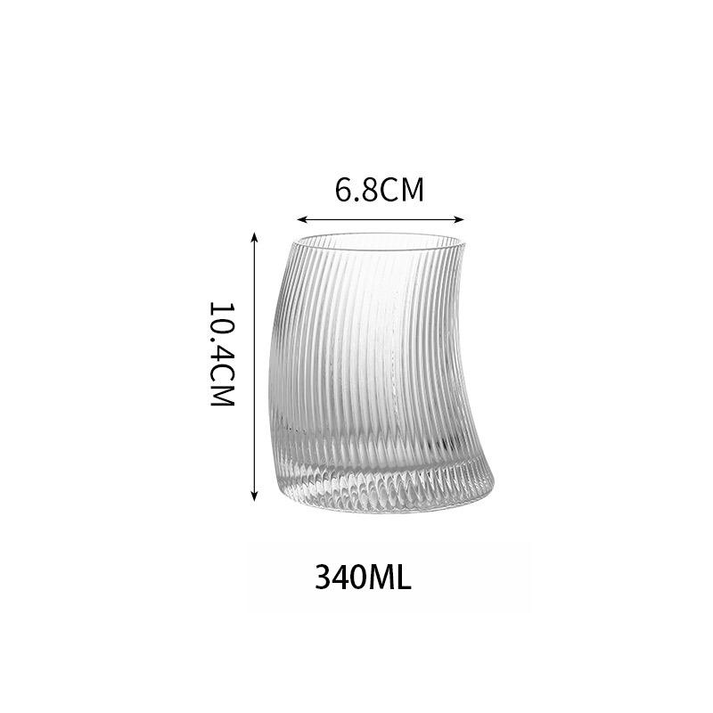 11-17oz Ribbed Glass Tumbler Crescent Moon Shaped Highball Cocktail Cups Yacht Drinkware 340ml чистый