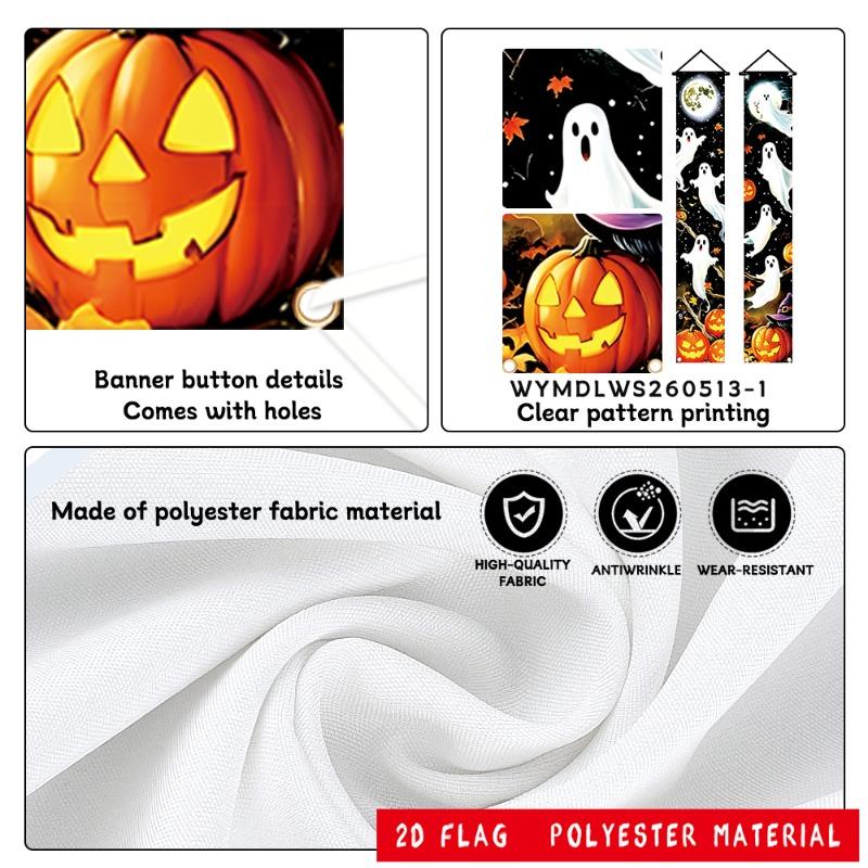 Door Couplet Banner 2pcs Halloween Decor 70.8x11.8in Home