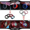 Logo Decoration Ring Front Badge Trunk Emblem Cover, Car Exterior Stickers for Giulia Stelvio 2017-2019 Accessories