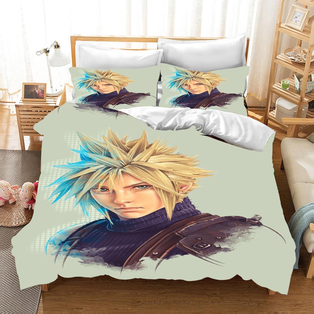 Duvet Cover Set Children Gift Game Cartoon Quilt Polyester 3-Piece Soft Breathable Breathable Comforter Bedding