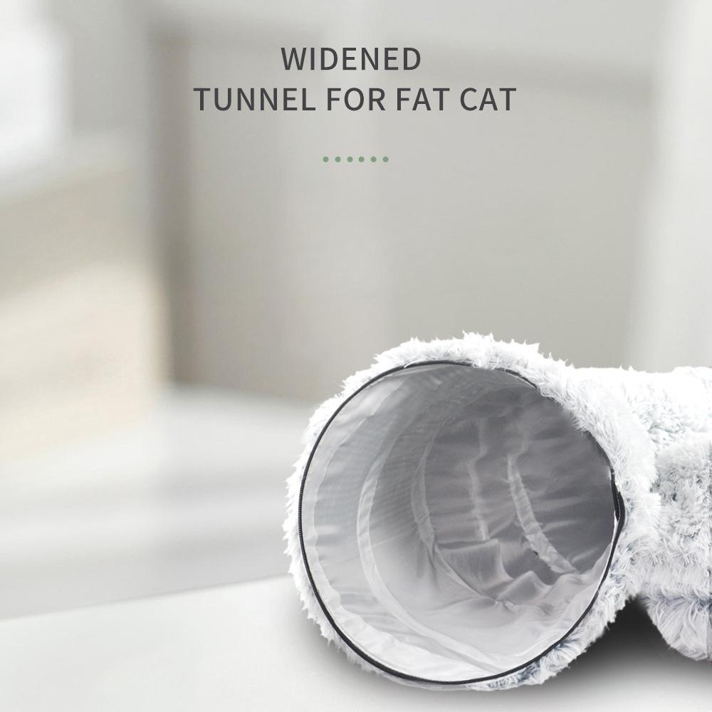 Plush Pet Cat Tunnel Interactive Play Toy Cat Bed Nest Dual Use Ferrets Rabbit Tunnels Indoor Toys House Kitten Training Toy